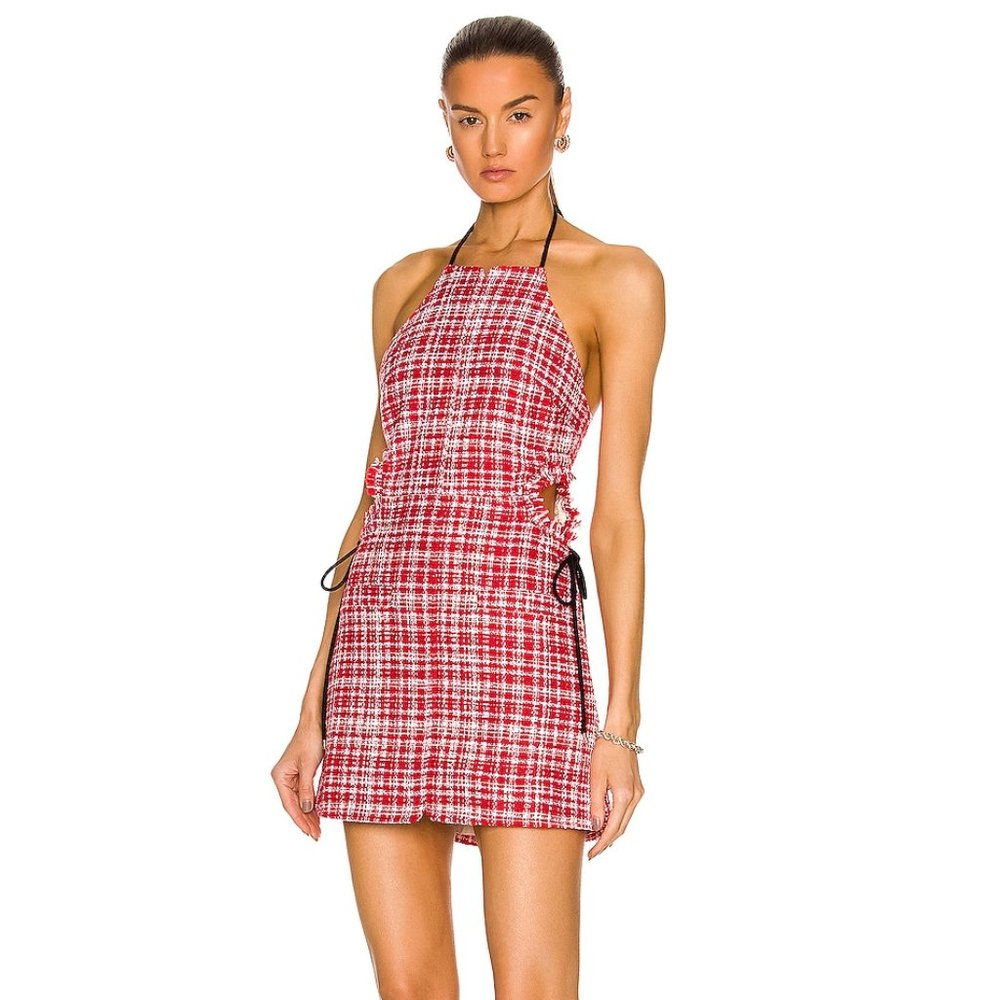 Self Portrait Boucle Cut Out Mini Dress